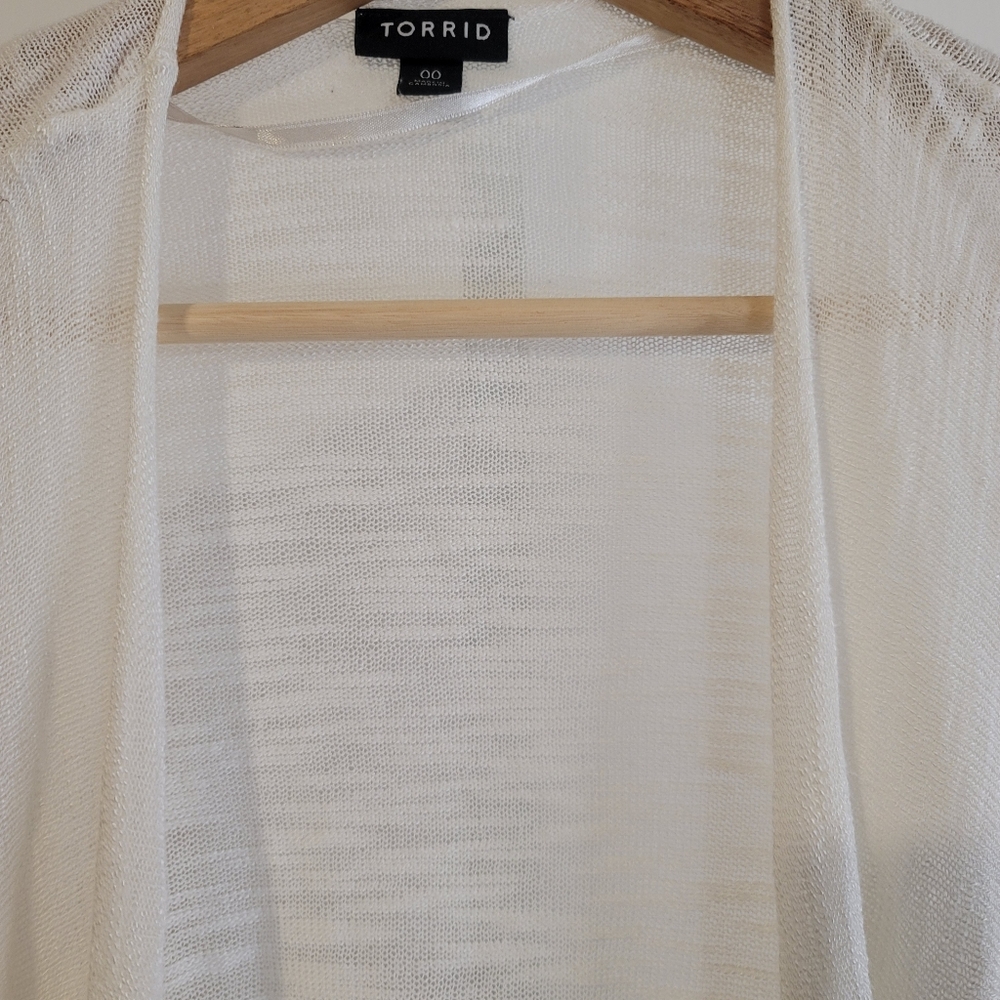 Torrid White Knit Cardigan 00 - Picture 6 of 7